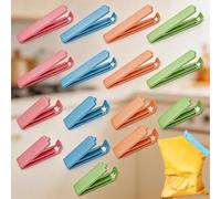 16 pezzi di clip in plastica per pacchetti di patatine, clip per sacchetti con design curvo per alimenti, per cucina e casa, 2 misure (10,8 cm X 20,3 cm, 5,8 cm X 20,3 cm)
