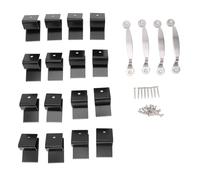 16 pezzi di clip per finestre anti-uragano per compensato da 1/2 pollice, clip riutilizzabili in acciaio inox per coprire le tavole con maniglia e viti, hardware per persiane (Nera)