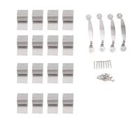 16 pezzi di clip per finestre anti-uragano per compensato da 1/2 pollice, clip riutilizzabili in acciaio inox per coprire le tavole con maniglia e viti, hardware per persiane (Colore originale)
