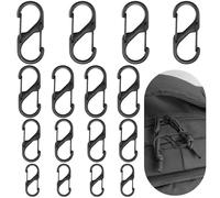 16 pezzi di lucchetti con cerniera per zaini, clip di blocco antifurto staccabili con moschettone per viaggi e campeggio all'aperto (4 misure)