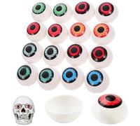 16 pezzi di occhi realistici e spaventosi per Halloween, occhi finti, decorazioni horror, bulbi oculari di Halloween, bulbi oculari di plastica cavi per decorazioni per feste di Halloween