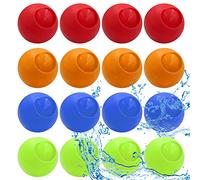 16 pezzi di palloncini d'acqua riutilizzabili, palloncini d'acqua facili da annodare a riempimento rapido, sfera a cascata autosigillante, adatto per feste in piscina, giochi di battaglia in acqua