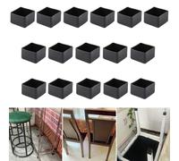 16 pezzi di protezioni per gambe di sedia in silicone quadrate 40x40mm, tappi per gambe di sedia neri, protezioni per piedini di mobili, tappi per gambe di sgabello per prevenire graffi sui pavimenti