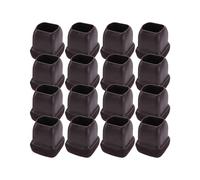 16 Pezzi di Protezioni per Pavimento Delle Gambe Sedia nel Silicone Marrone, Cappucci per Le Gambe Della Sedia Quadrati con Feltro Avvolto,
