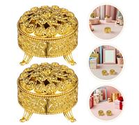 16 pezzi di scatola di caramelle vintage in oro - contenitore rotondo per lo