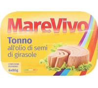 16 pezzi di tonno marevivo all'olio di semi di girasole - 6 x 80 gr