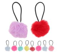 16 Pezzi Elastici Chioma Palline Soffici, Multicolore | Lana Artificiale, Design Elastico che Resta Fermo, per Trecce e Code, Feste, Danza e Squadre
