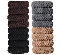 16 pezzi elastici per capelli in cotone spesso fasce per capelli in cotone senza cuciture, fasce per capelli senza pieghe, non si rompe, non scivolare, elastici per capelli senza cuciture (colore