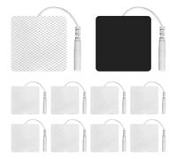 16 Pezzi Elettrodi TENS 4x4 cm, Elettrodi Adesivi Riutilizzabili per Dispositivi TENS/EMS e Allenatori EMS Connettore Pin da 2 mm Pad di Ricambio Autoadesivi per Elettroterapia