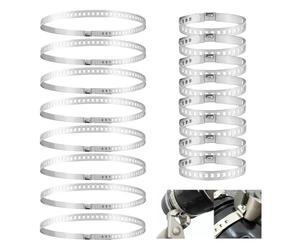 16 Pezzi Fascette Stringitubo, Giunto Omocinetico, Morsetto per Stivale CV, Morsetti Regolabili per Tubi 8 Grandi (50 Mm-120 Mm), 8 Piccoli (20 Mm-50 Mm) Fascette Metalliche per Giunto Omocinetico