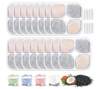 16 Pezzi Filtri Fontanella per gatto, filtro Spugna Fontanella con Carbone Attivo e Resina, Tripla Filtrazione con 4 Tubi per Fontana Catit Pixi