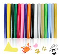16 Pezzi Fogli Vinile Termoadesivo, 30,5 x 24,5 cm Vinile Termoadesivo per Tessuti, Pellicole in Vinile Permanenti Autoadesivi, Termovinile per Tessuti,Vinile adesivo,per Tessuti,Magliette,Vestiti