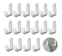 16 Pezzi Ganci Adesivi in Acciaio Inox Kit, 6 * 3 * 1.8 cm Ganci Portasciugamani, Forma di L Gancio Autoadesivo per Bagno Cucina Porta Soggiorno(Argento)