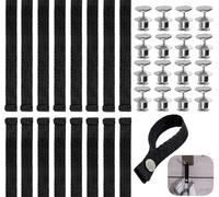 16 Pezzi Ganci per Tessuti Senza Cuciture Appendi Strofinacci Cucina 15 * 1.2cm con Chiusura a Bottone Ganci per Asciugamani Clip Per Asciugamani,Bagno,Stracci,Decorazione,Campeggio(Nero)