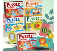 16 pezzi Giocattoli puzzle Montessori, adatti per l'educazione della prima infanzia, per sviluppare concentrazione e abilità motorie fini, realizzati in cartone spesso di alta qualità con stampe, gioc