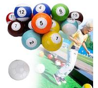 16 Pezzi Giochi da Tavolo con Palline da Biliardo in Pelle, Set da Biliardo Gonfiabile per Calcio, Gioco da Calcio da Strada da Snooker Gigante, per Giardino, Festa, Sala Giochi,7.9in/20cm