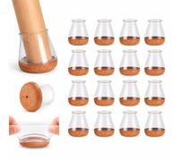 16 Pezzi Gommini per Sedie Con Feltro di Rinforzo, Silicone Tappini | per Gambe Sedia, Adatti per Pavimenti in Legno, Piastrelle e Laminato, Antigraffio e Antirumore (Compatibile 21-30mm)