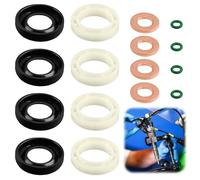16 Pezzi Kit Guarnizione Iniettore 1.6 HDI, Rondella Di Tenuta Iniettore Diesel Sostituzione Compatibile con Citroen, Peugeot Accessori Universale Olio Iniettore(1314368, 1982A0) (Verde)
