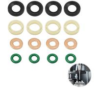16 Pezzi Kit Guarnizione per Iniettori, Kit Rondella Guarnizioni Iniettori Diesel, O-Ring Kit Anello Protettore, 1.6 HDI Kit di Riparazione Guarnizione Iniettore Per C-Max Fiesta Fusion C3 C4