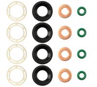16 Pezzi Kit Guarnizione per Iniettori, Kit Rondella Guarnizioni Iniettori Diesel, O-Ring Kit Anello Protettore, 1.6 HDI Kit di Riparazione Guarnizione Iniettore per Guarnizioni Degli Iniettori