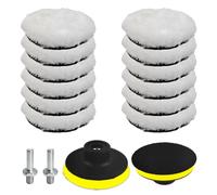 16 Pezzi Kit Lucidatura Auto HXC 80 mm Tamponi Per Lucidatura Tamponi Lucidatura Lana Con Adattatore Per Trapano M10 per Auto Bellezza Pulizia Lucidatura Ceretta