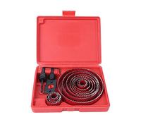 16 pezzi Kit set di set di set di set per set di set di fori per la lavorazione del legno in acciaio rossa per legno in plastica in plastica