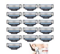 16 Pezzi Lamette da Barba, Lame di Ricambio Per Rasoio Con Strisce Lubrificanti Ricariche Rasoio Lamette di Ricambio Compatibili con Gillette per Barba Peli Gambe Regali per Padri Fidanzati