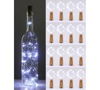 (16 pezzi) Luci per Bottiglia, kolpop Tappi LED a Batteria per Bottiglie, 2M 20LED Filo di Rame Led Decorative Stringa Luci da Interni e Esterni per Festa Giardino Natalizie Matrimonio (Bianco Freddo)
