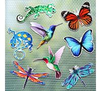 16 Pezzi Magneti dello Schermo Magneti Decorativi per Porte con Schermo a Forma di Libellula Scomparsa Colibrì Geco a Doppia Faccia Flessibili Decal per Finestra