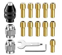16 Pezzi Mandrino Per Dremel Mini Mandrino, Accessori Per Utensili Rotanti Da 0,5mm A 3,2mm 4486 Mandrini Adattatore A Cambio Rapido Per Utensili Rotanti Elettrici, Levigatura, Taglio E Lucidatura