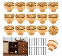 16 Pezzi Maniglie per Mobili Legno, Pomelli per Mobili Legno con Viti, Pomelli Cucina Vintage, Pomelli per Cassetti, Pomelli per Porta Armadio Cassetto e Credenza