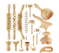 16 Pezzi Massaggio con Terapia del Legno, Kit Completo Professionale per Massaggiatore Anticellulite Maderoterapia per Modellamento del Corpo, Drenaggio Linfatico, Sollievo dal Dolore Muscolare