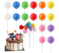 16 Pezzi Mini Decorazioni Torte Palline Palloncini Colorati Decorazioni per Torta Arcobaleno Palloncino Mini Topper Torta Matrimonio Palloncini per Torta Palline per Compleanno Matrimonio
