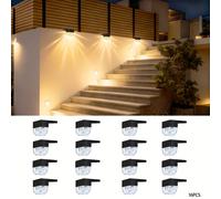16 Pezzi Mini Luci Solari per , Adatte per , Giardini, Cortili, Scale, , Aree Esterne, Muri, Illuminazione Domestica, Luci Solari a LED, Luci Decorative da Parete e Luci Decorative Festive.