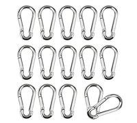16 Pezzi Moschettone M4 Moschettoni Acciaio Inox 304 Moschettoni Piccoli Fibbia a Molla Gancio Adatto per Corde Ganci per Catene Accessori da Campeggio per Tende da Sole 40 x 4mm