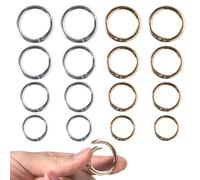 16 Pezzi Moschettone Tondo Moschettoni Piccoli in Metallo O Ring Fibbia a Scatto Anelli Diviso a Molla in Argenti Dorato per Portachiavi Zaino da Appendere Ornamento Fai-da-te