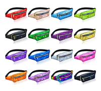 16 pezzi olografici Marsupio Bulk 80s 90s Marsupio per le donne Lucido Marsupio Colore Metallico con Cintura Regolabile Anni 80 Attività, come da immagine., Taglia unica, Stile elegante