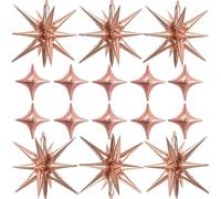 16 Pezzi Palloncini a Forma di Stella in Foil Oro Rosa per Decorazioni Baby Shower, Compleanni, Matrimoni