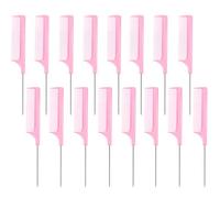 16 Pezzi Pettine di Coda Nero Rosa Pettini per Capelli Codone Pettini Posteriori in Fibra Salon per Donne Ragazze Parrucchiere nel Salone di Casa (Rosa)