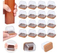 16 Pezzi Piedini per Tappeti in Silicone Tappi Quadrati Gommini per Sedie Protez