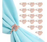 16 Pezzi Porta Tovaglioli da Tavolo, Portatovaglioli da Tavola in Metallo, Porta Tovaglioli a Forma di Foglia, Tovaglioli Fibbia Elegante per Matrimonio, Cena di Famiglia (Oro rosa, 4cm)