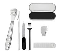 16 Pezzi Raspa Piedi Kit, 1 Raspa per Piedi e 1Testina Tagliente e 1Raschietto e 10Lame Sostituibili e 1Scatola Portaoggetti e 1Lima Unghie e 1Spazzola Pulizia, Raspa per Pedicure Acciaio Inossidabile