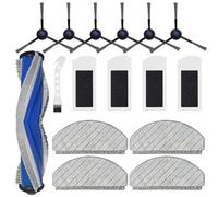 16 pezzi Set di accessori per ECOVACS per deebot N20 Plus & per yeedi per c12 PRO, rullo principale con tecnologia districante, filtro HEPA, panni in microfibra, spazzole laterali e strumento di