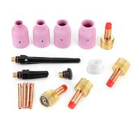 16 pezzi set kit per lenti a gas per ugello in ceramica Tig di saltura Torcia di consumo 17/18/26
