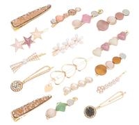 16 Pezzi Set Mollettine Chioma con Decorazioni Rosa | Stelle, Fiori e Dettagli Decorativi, Pratiche da Tenere Ferme e Comode da Indossare