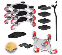 16 Pezzi Set Ruote per Mobili, 400KG Sposta Mobili con Ruote, Sollevatore Mobili con Piede di Porco e Cuscino di Sollevamento, per Centri Commerciali, Abitazioni, Uffici