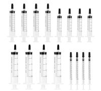 16 Pezzi Siringa, Siringhe in Plastica con Spina, Siringhe 10 ml/20 ml/5 ml/1 ml, Siringhe Senza Ago per Alimentazione Animale, Separazione dei Liquidi, Irrigazione Delle Piante