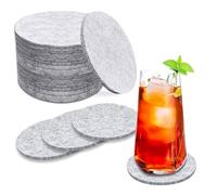 16 Pezzi Sottobicchieri in Feltro, SottoBicchieri Assorbenti in Feltro, Lavabile Sottobicchieri Rotondo, Sottobicchieri Antiscivolo per Calici, Bevande, Birra, Acqua, Ristoranti(Grigio Chiaro)