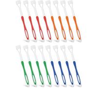 16 Pezzi Spazzolino da Denti da Viaggio a Tre Setole Spazzolino Denti Autismo a 3 Lati per Cura Completa, Setole Ampio Angolo Pulisci Ogni Dente, Morbido/Delicato (Verde, Blu, Giallo, Rosso)