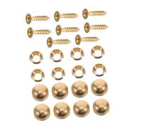16 Pezzi Vite Autoperforante in Rame per Specchio, Testa Piatta | Cappucci Decorativi Oro 9mm, Fissaggio per Vetrina e Cabinet, Finitura Vintage Classica